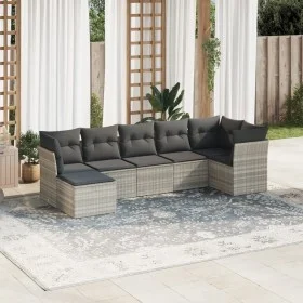 Garden sofa set 7 pieces with light gray PE rattan cushions by , Garden sets - Ref: Foro24-3249811, Price: 499,91 €, Discount: %