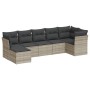 Gartensofagarnitur 7-teilig mit Polstern, helles graues PE-Rattan von , Gartensets - Ref: Foro24-3249811, Preis: 480,98 €, Ra...
