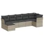 Gartensofagarnitur 7-teilig mit Polstern, helles graues PE-Rattan von , Gartensets - Ref: Foro24-3249811, Preis: 500,98 €, Ra...