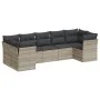 Garden sofa set 7 pieces with light gray PE rattan cushions by , Garden sets - Ref: Foro24-3249961, Price: 528,32 €, Discount: %