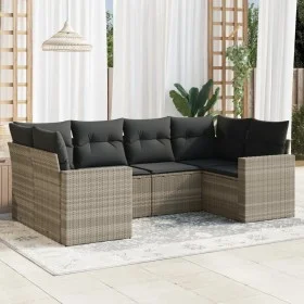 Garden sofa set 6 pieces and gray synthetic rattan cushions by , Modular outdoor sofas - Ref: Foro24-3251719, Price: 456,69 €...