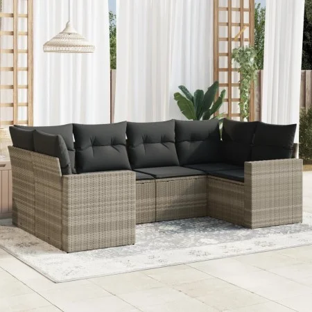 Garden sofa set 6 pieces and gray synthetic rattan cushions by , Modular outdoor sofas - Ref: Foro24-3251719, Price: 456,69 €...