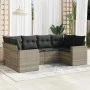 Garden sofa set 6 pieces and gray synthetic rattan cushions by , Modular outdoor sofas - Ref: Foro24-3251719, Price: 456,69 €...