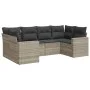 Garden sofa set 6 pieces and gray synthetic rattan cushions by , Modular outdoor sofas - Ref: Foro24-3251719, Price: 456,69 €...
