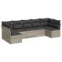 Set de sofás de jardín 7 pzas con cojines ratán PE gris claro de , Conjuntos de jardín - Ref: Foro24-3249271, Precio: 450,18 ...