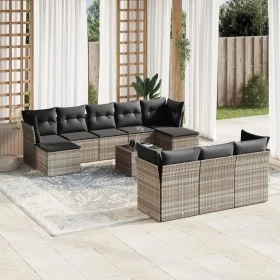 Gartensofagarnitur 11-teilig mit grauen Polstern aus synthetischem Rattan von , Gartensets - Ref: Foro24-3250181, Preis: 719,...