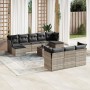 Gartensofagarnitur 11-teilig mit grauen Polstern aus synthetischem Rattan von , Gartensets - Ref: Foro24-3250181, Preis: 720,...