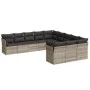 Garden sofa set 11 pieces and gray synthetic rattan cushions by , Garden sets - Ref: Foro24-3250251, Price: 755,05 €, Discoun...