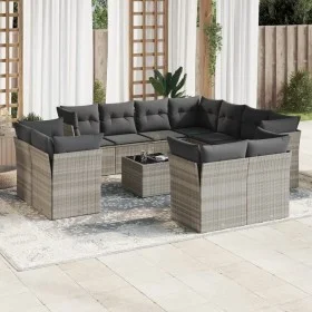 Set de sofás de jardín 12 pzas y cojines ratán sintético gris de , Conjuntos de jardín - Ref: Foro24-3250361, Precio: 928,78 ...
