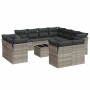 Garden sofa set 12 pieces and gray synthetic rattan cushions by , Garden sets - Ref: Foro24-3250361, Price: 897,24 €, Discoun...