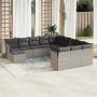 Gartensofagarnitur 12-teilig mit grauen Polstern aus synthetischem Rattan von , Gartensets - Ref: Foro24-3250471, Preis: 859,...