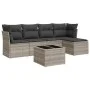 Gartensofagarnitur 6-teilig mit grauen Polstern aus synthetischem Rattan von , Gartensets - Ref: Foro24-3217572, Preis: 382,5...