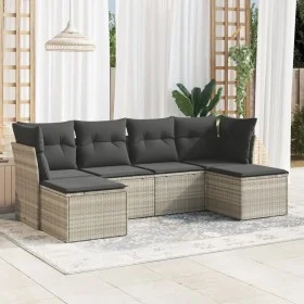 Set de sofás de jardín 6 pzas y cojines ratán sintético gris de , Conjuntos de jardín - Ref: Foro24-3249851, Precio: 388,53 €...