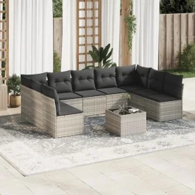 Gartensofa-Set, 10-teilig, mit Kissen, aus hellem grauen Kunststoff-Rattan. von , Gartensets - Ref: Foro24-3249921, Preis: 63...