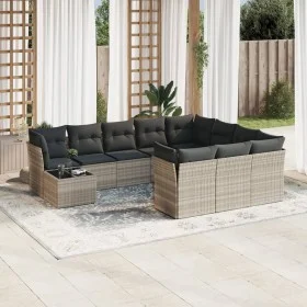 Gartensofagarnitur 11-teilig mit grauen Polstern aus synthetischem Rattan von , Gartensets - Ref: Foro24-3250101, Preis: 760,...
