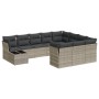 Gartensofagarnitur 11-teilig mit grauen Polstern aus synthetischem Rattan von , Gartensets - Ref: Foro24-3250101, Preis: 748,...