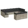 Set of garden sofas with 13 pieces of gray synthetic rattan cushions by , Garden sets - Ref: Foro24-3250291, Price: 896,30 €,...