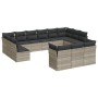 Set sofás de jardín con cojines 13 piezas ratán sintético gris de , Conjuntos de jardín - Ref: Foro24-3250291, Precio: 861,50 €