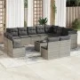 Set of garden sofas with 13 pieces of gray synthetic rattan cushions by , Garden sets - Ref: Foro24-3250321, Price: 884,47 €,...