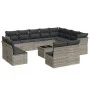 Set of garden sofas with 13 pieces of gray synthetic rattan cushions by , Garden sets - Ref: Foro24-3250321, Price: 884,47 €,...