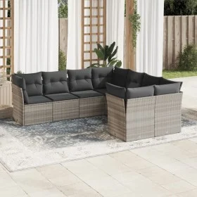 Garden sofa set 8 pieces and gray synthetic rattan cushions by , Garden sets - Ref: Foro24-3250431, Price: 557,94 €, Discount: %