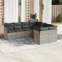 Garden sofa set 8 pieces and gray synthetic rattan cushions by , Garden sets - Ref: Foro24-3250431, Price: 557,94 €, Discount: %