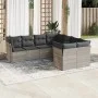 Garden sofa set 8 pieces and gray synthetic rattan cushions by , Garden sets - Ref: Foro24-3250431, Price: 557,94 €, Discount: %