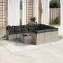 Gartensofagarnitur 11-teilig mit grauen Polstern aus synthetischem Rattan von , Gartensets - Ref: Foro24-3250071, Preis: 760,...