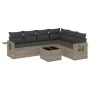 Garden sofa set 7 pieces with light gray PE rattan cushions by , Garden sets - Ref: Foro24-3252559, Price: 469,30 €, Discount: %