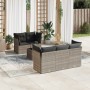 Set de sofás de jardín 6 pzas y cojines ratán sintético gris de , Conjuntos de jardín - Ref: Foro24-3249091, Precio: 426,79 €...