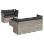 Gartensofagarnitur 6-teilig mit grauen Polstern aus synthetischem Rattan von , Gartensets - Ref: Foro24-3249091, Preis: 453,6...