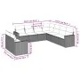 Garden furniture set 9 pieces and light gray synthetic rattan cushions by , Modular outdoor sofas - Ref: Foro24-3251489, Pric...