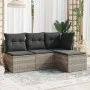 Set de sofás de jardín 4 pzas y cojines ratán sintético gris de , Conjuntos de jardín - Ref: Foro24-3249341, Precio: 251,51 €...