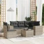 Garden sofa set 6 pieces and gray synthetic rattan cushions by , Garden sets - Ref: Foro24-3254919, Price: 439,85 €, Discount: %