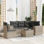 Set de sofás de jardín 6 pzas y cojines ratán sintético gris de , Conjuntos de jardín - Ref: Foro24-3254919, Precio: 430,16 €...