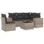 Garden sofa set 6 pieces and gray synthetic rattan cushions by , Garden sets - Ref: Foro24-3254919, Price: 439,85 €, Discount: %