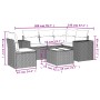 Garden sofa set 6 pieces and gray synthetic rattan cushions by , Garden sets - Ref: Foro24-3254919, Price: 431,53 €, Discount: %