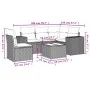 Garden sofa set 6 pieces and gray synthetic rattan cushions by , Garden sets - Ref: Foro24-3254919, Price: 439,85 €, Discount: %