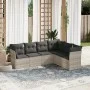Garden sofa set 6 pieces and gray synthetic rattan cushions by , Garden sets - Ref: Foro24-3249521, Price: 448,20 €, Discount: %