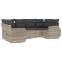 Set de sofás de jardín 6 pzas y cojines ratán sintético gris de , Conjuntos de jardín - Ref: Foro24-3254119, Precio: 472,24 €...