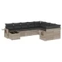 Gartensofa-Set, 10-teilig, mit Kissen, aus hellem grauen Kunststoff-Rattan. von , Gartensets - Ref: Foro24-3252999, Preis: 66...