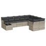 Gartensofa-Set, 10-teilig, mit Kissen, aus hellem grauen Kunststoff-Rattan. von , Gartensets - Ref: Foro24-3250031, Preis: 68...