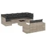 Set of 10-piece garden sofas with light gray synthetic rattan cushions by , Garden sets - Ref: Foro24-3255369, Price: 687,40 ...