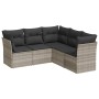 Garden sofa set and cushions 5 pieces light gray synthetic rattan by , Garden sets - Ref: Foro24-3217622, Price: 341,15 €, Di...