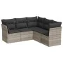 Gartensofa-Set und Kissen, 5-teilig, aus hellem grauem Kunststoff-Rattan. von , Gartensets - Ref: Foro24-3217622, Preis: 365,...