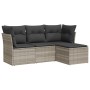 Garden sofa set 4 pieces with gray synthetic rattan cushions by , Garden sets - Ref: Foro24-3249381, Price: 265,28 €, Discoun...