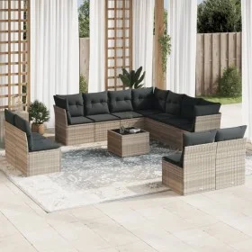 Garden sofa set 12 pieces and gray synthetic rattan cushions by , Garden sets - Ref: Foro24-3249671, Price: 844,48 €, Discoun...