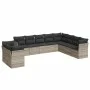 Set of 10-piece garden sofas with light gray synthetic rattan cushions by , Garden sets - Ref: Foro24-3249701, Price: 724,86 ...