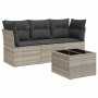 Garden sofa set 4 pieces with gray synthetic rattan cushions by , Garden sets - Ref: Foro24-3217222, Price: 267,69 €, Discoun...