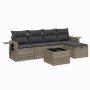 Garden sofa set 6 pieces and gray synthetic rattan cushions by , Garden sets - Ref: Foro24-3263788, Price: 365,53 €, Discount: %